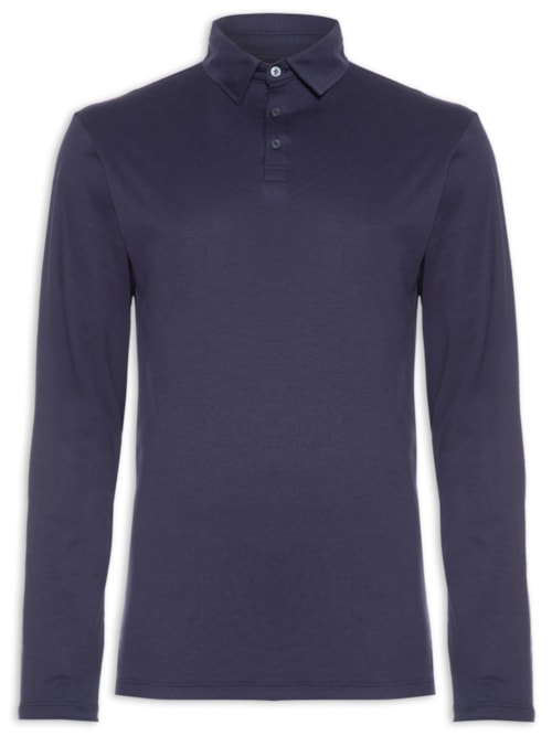Polo Masculina Manga Longa - Azul