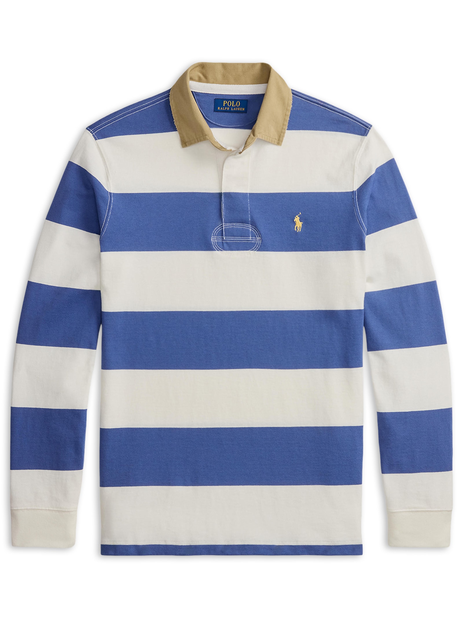 Polo Masculina Manga Longa Listrada Knit Rugby - Azul - Polo Ralph