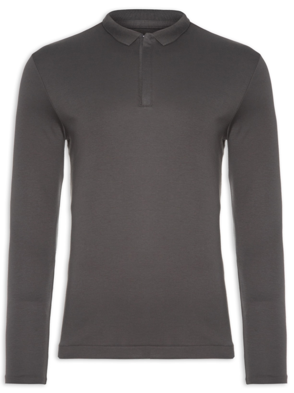 Polo Masculina Manga Longa Mpro - Cinza