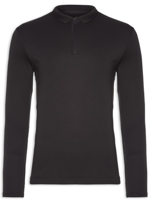 Polo Masculina Manga Longa Mpro - Preto