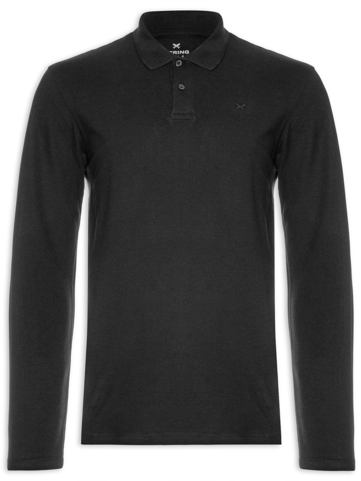 Polo Masculina Manga Longa - Preto