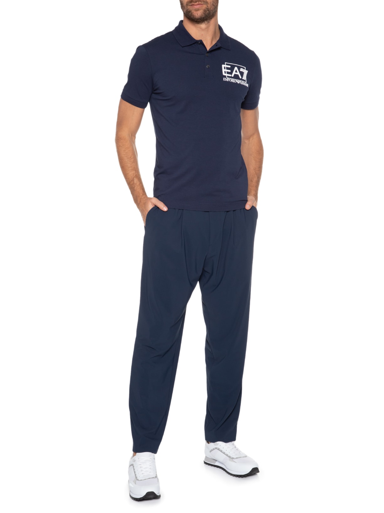 Polo Masculina Mangas Curtas Azul Ea7 Emporio Armani