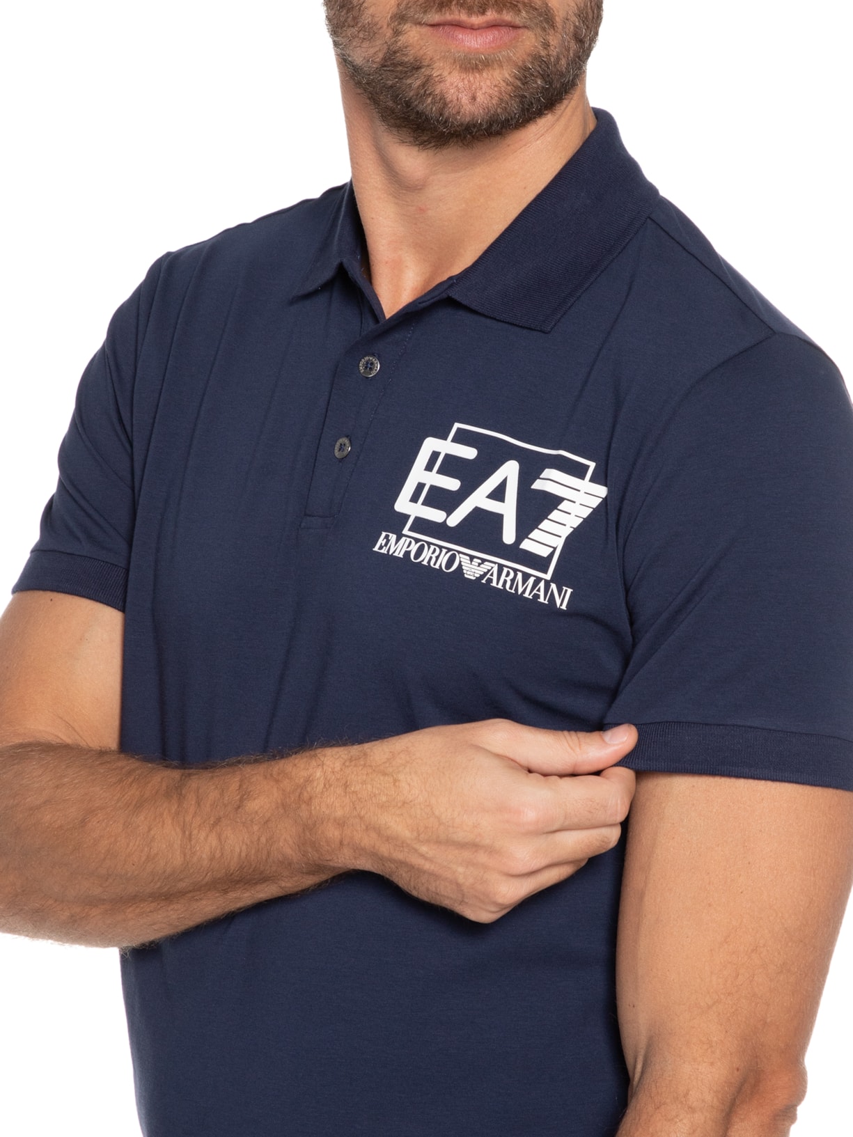 Polo Masculina Mangas Curtas Azul Ea7 Emporio Armani