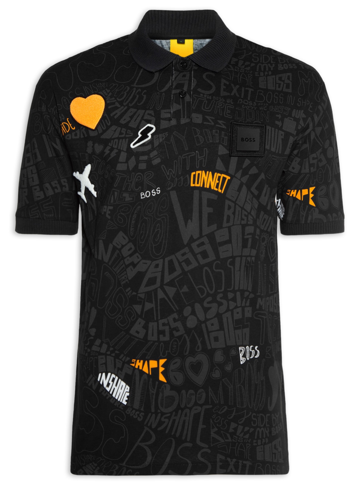 Polo Masculina Mangas Curtas Pirax Lotus - Preto