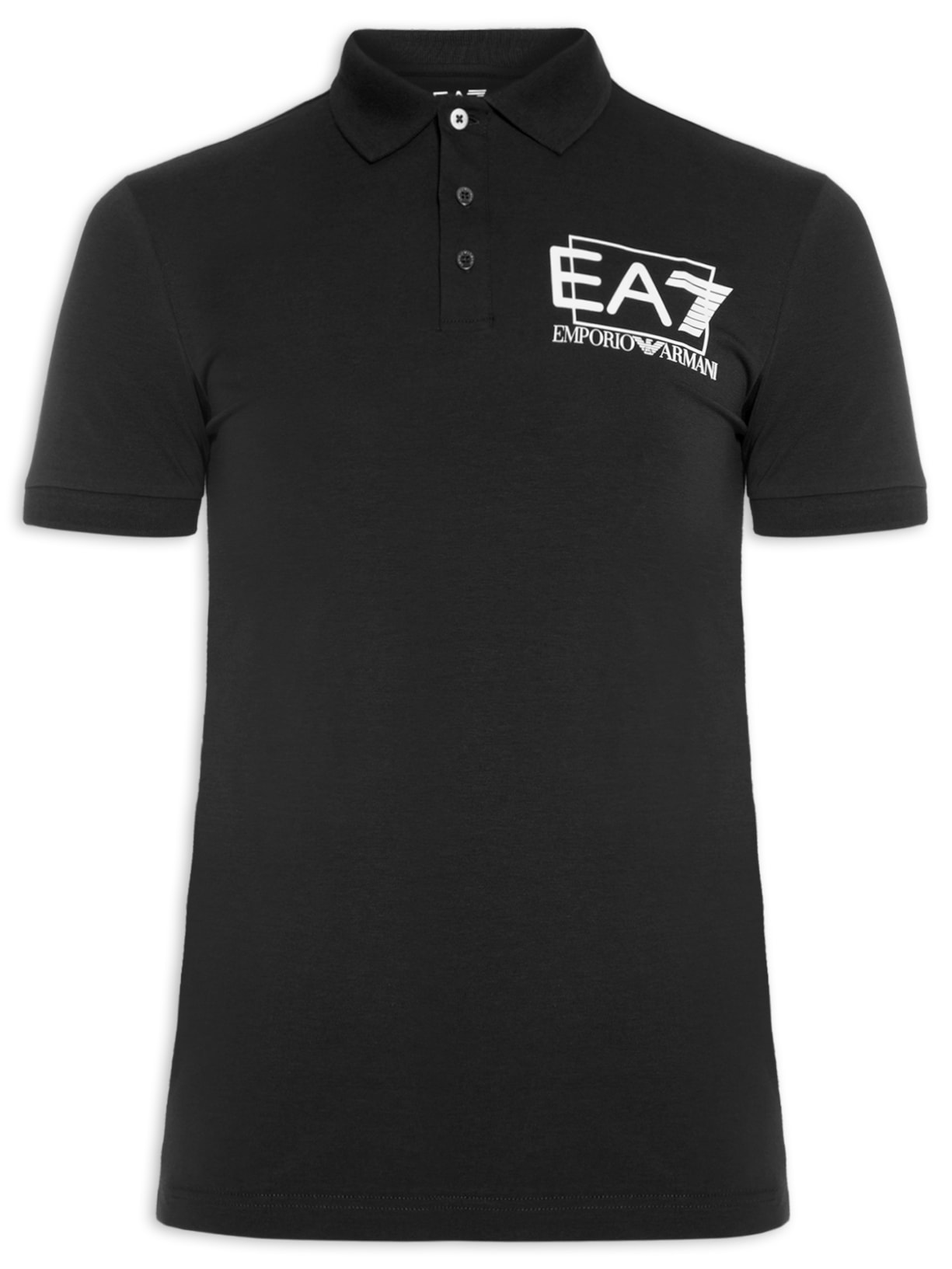 Polo Masculina Mangas Curtas - Preto