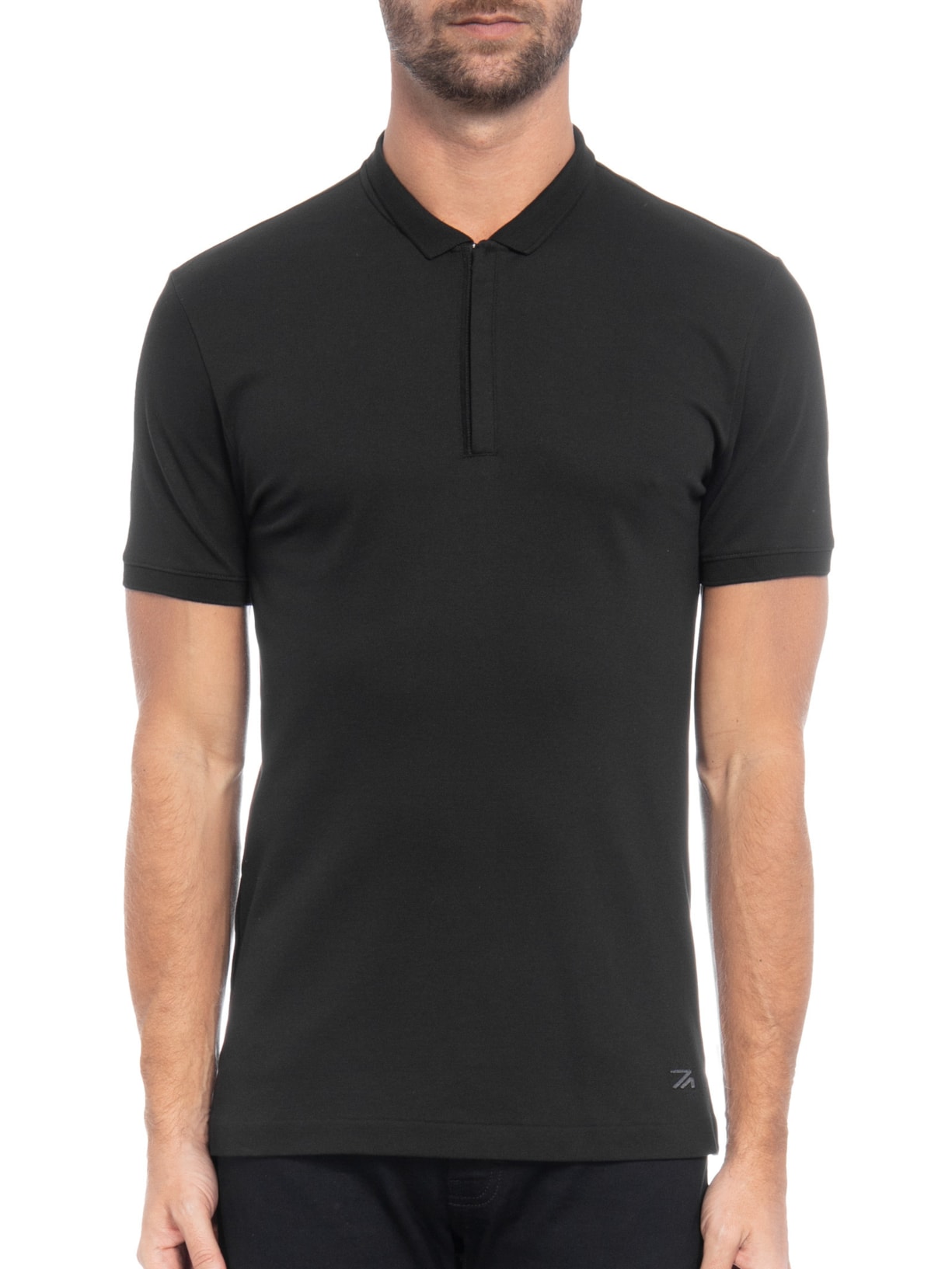 Polo Masculina Mangas Curtas Preto Ricardo Almeida