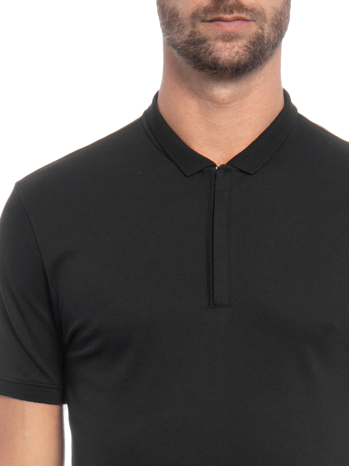 Polo Masculina Mangas Curtas Preto Ricardo Almeida
