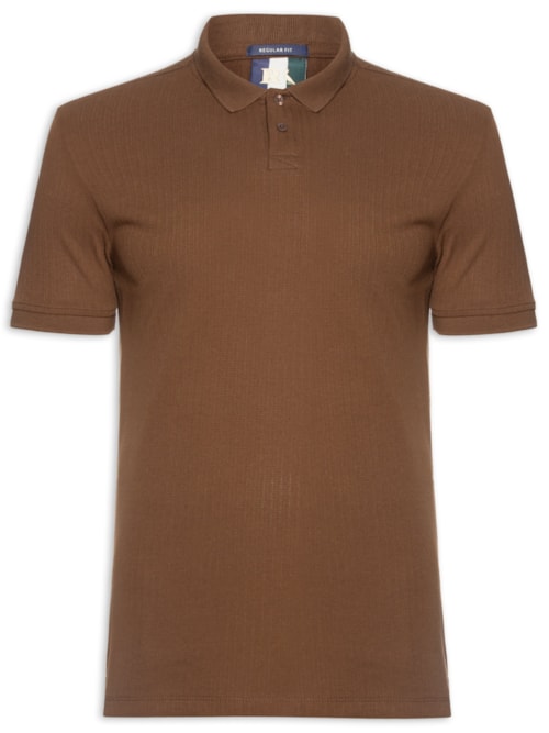 Polo Masculina Maquinetado Lina – Marrom