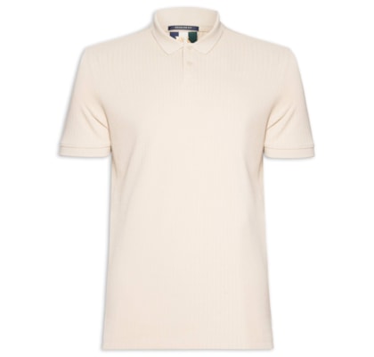 Polo Masculina Maquinetado Lina – Bege