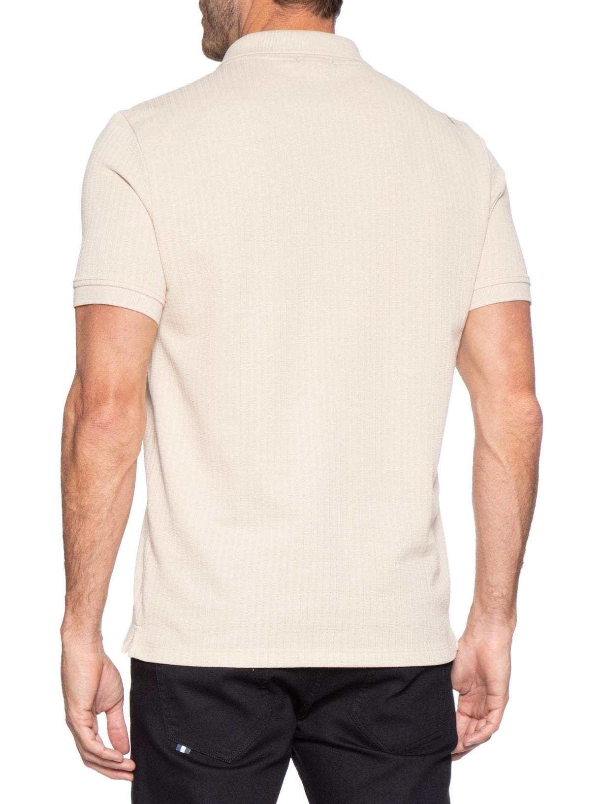 Polo Masculina Maquinetado Lina – Bege Reserva