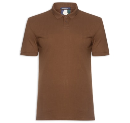 Polo Masculina Maquinetado Lina – Marrom