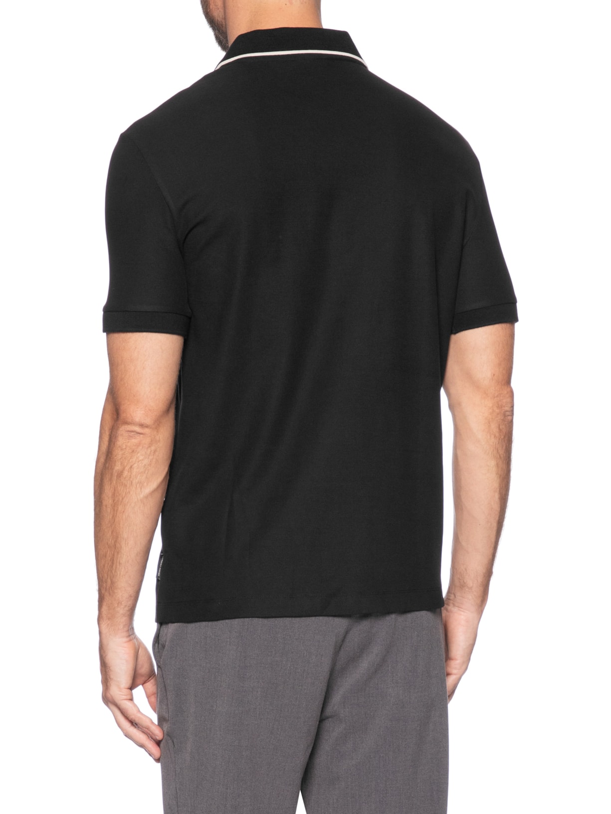 Polo Masculina Mc Slim Fit Buttonless Preto Armani Exchange