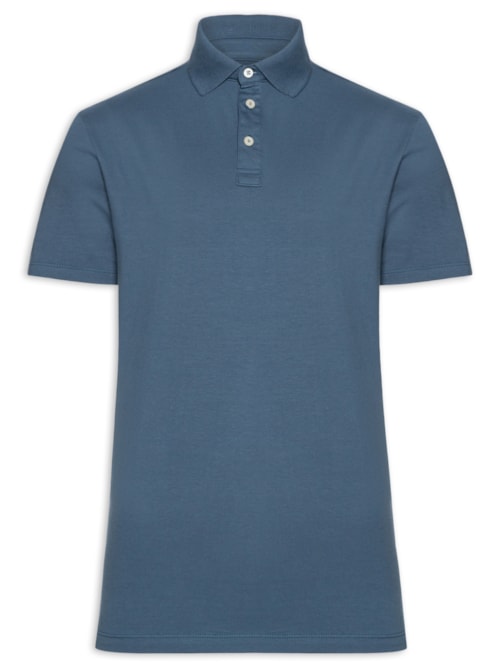 Polo Masculina Meia Malha Elastano - Azul