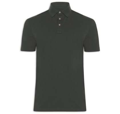 Polo Masculina Meia Malha Elastano - Cinza