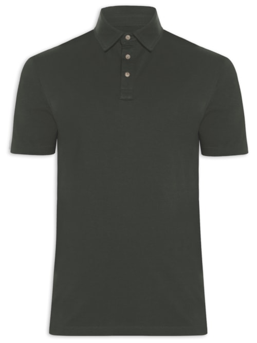 Polo Masculina Meia Malha Elastano - Cinza