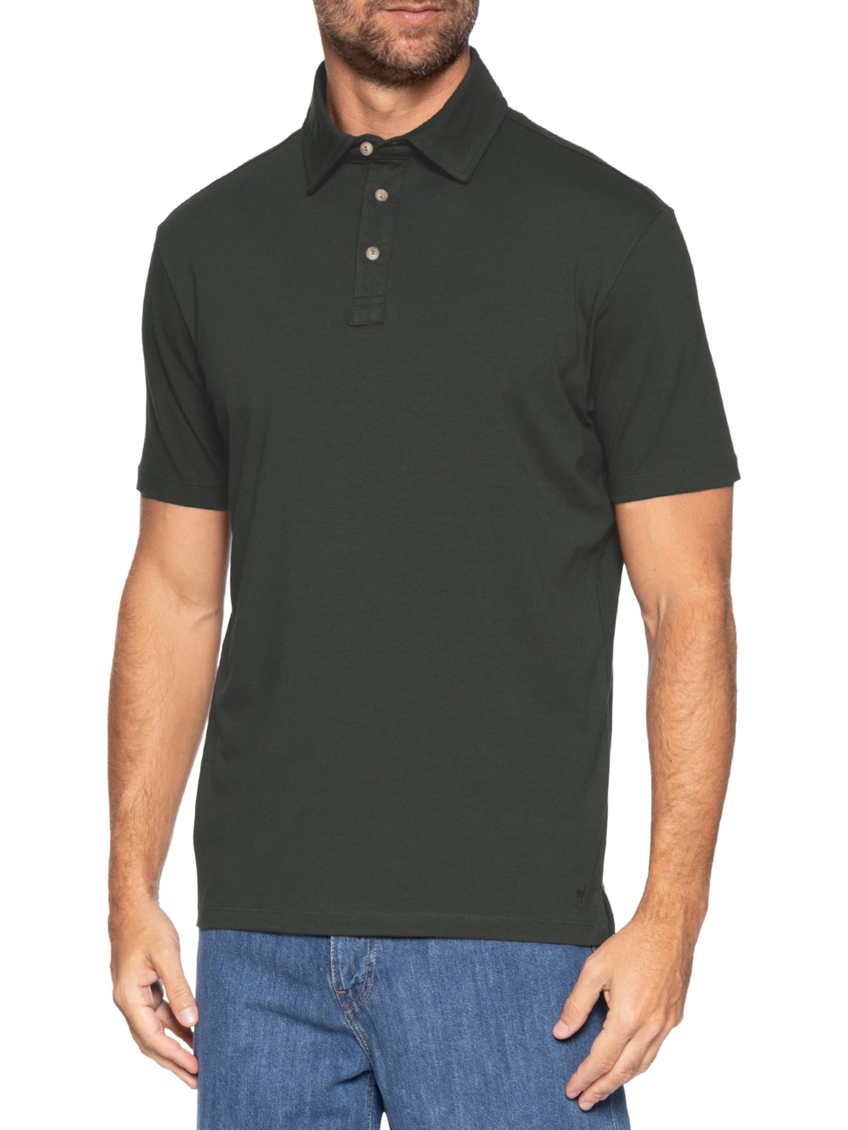 Polo Masculina Meia Malha Elastano Cinza Zapalla