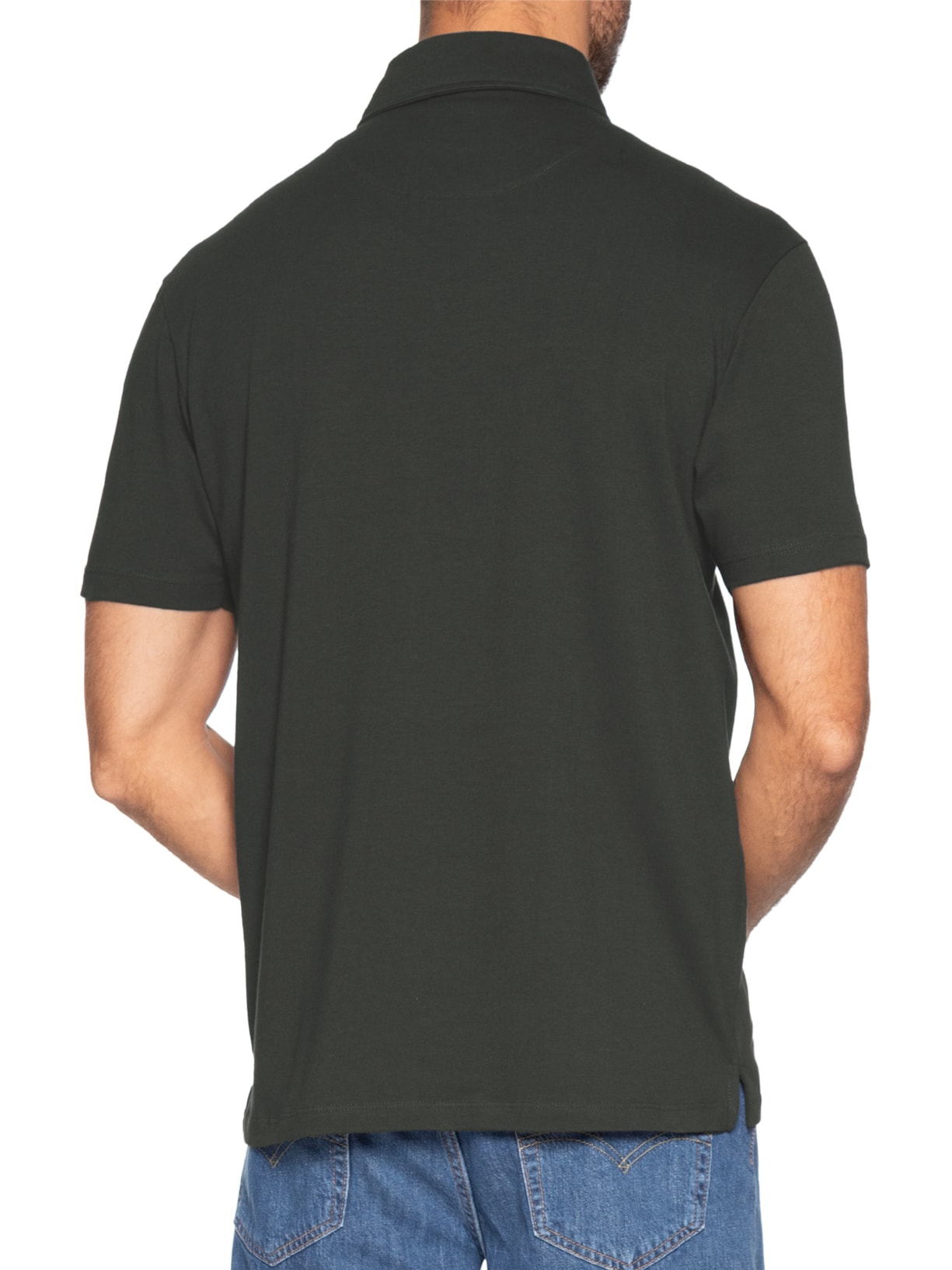 Polo Masculina Meia Malha Elastano Cinza Zapalla