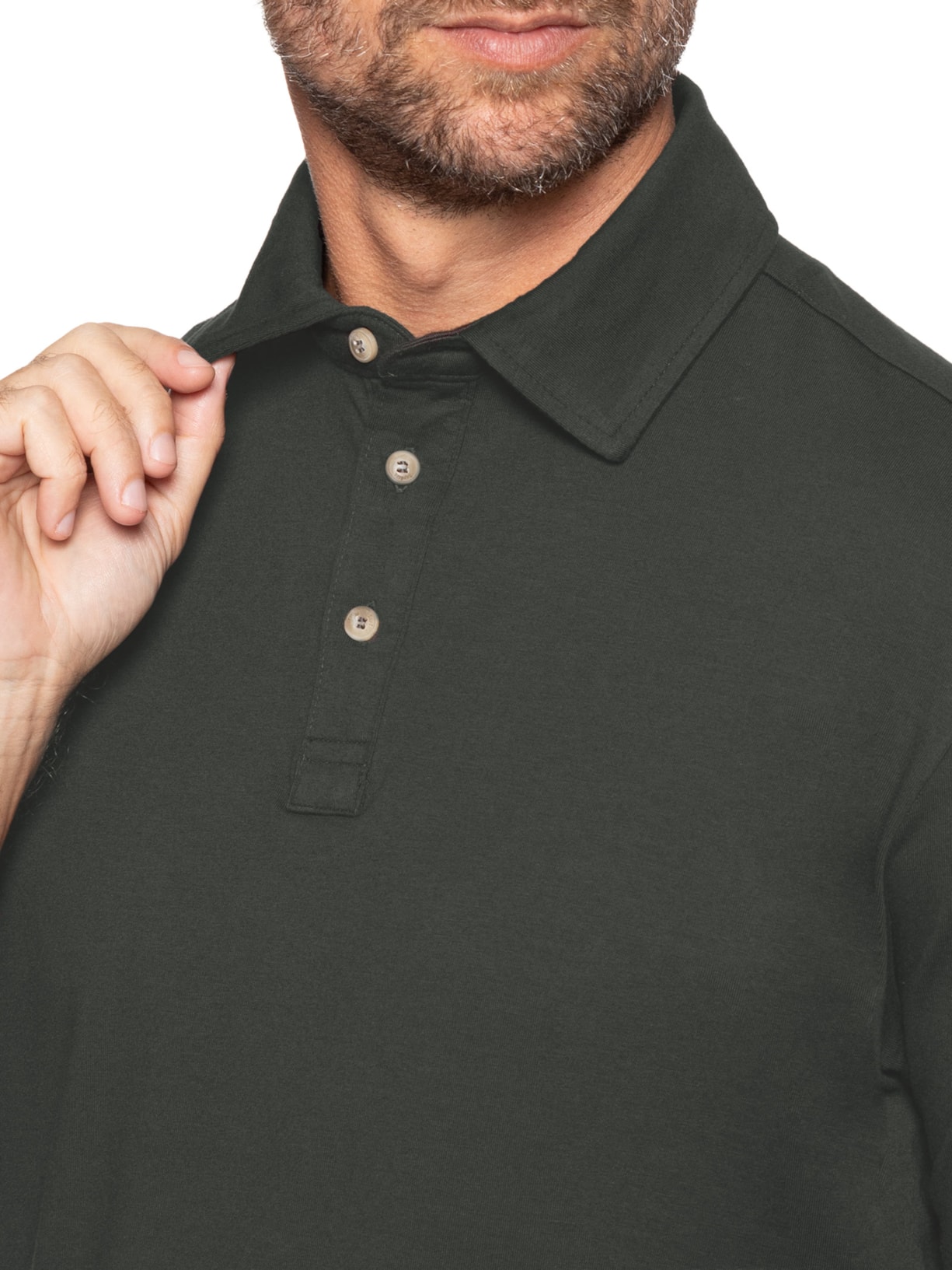 Polo Masculina Meia Malha Elastano Cinza Zapalla