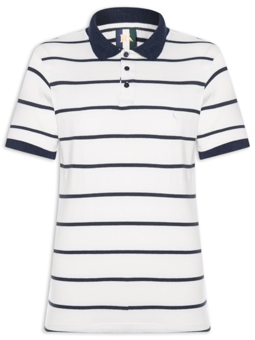 Polo Masculina Meia Malha Fio Tinto – Azul