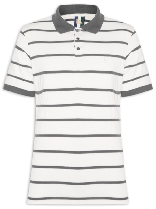 Polo Masculina Meia Malha Fio Tinto – Cinza