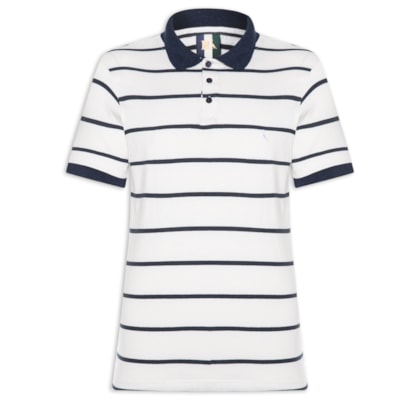 Polo Masculina Meia Malha Fio Tinto – Azul