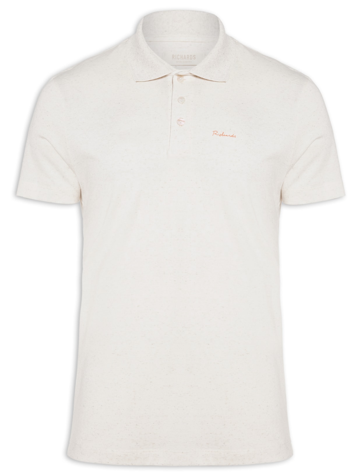 Polo Masculina Meia Malha Linho - Bege
