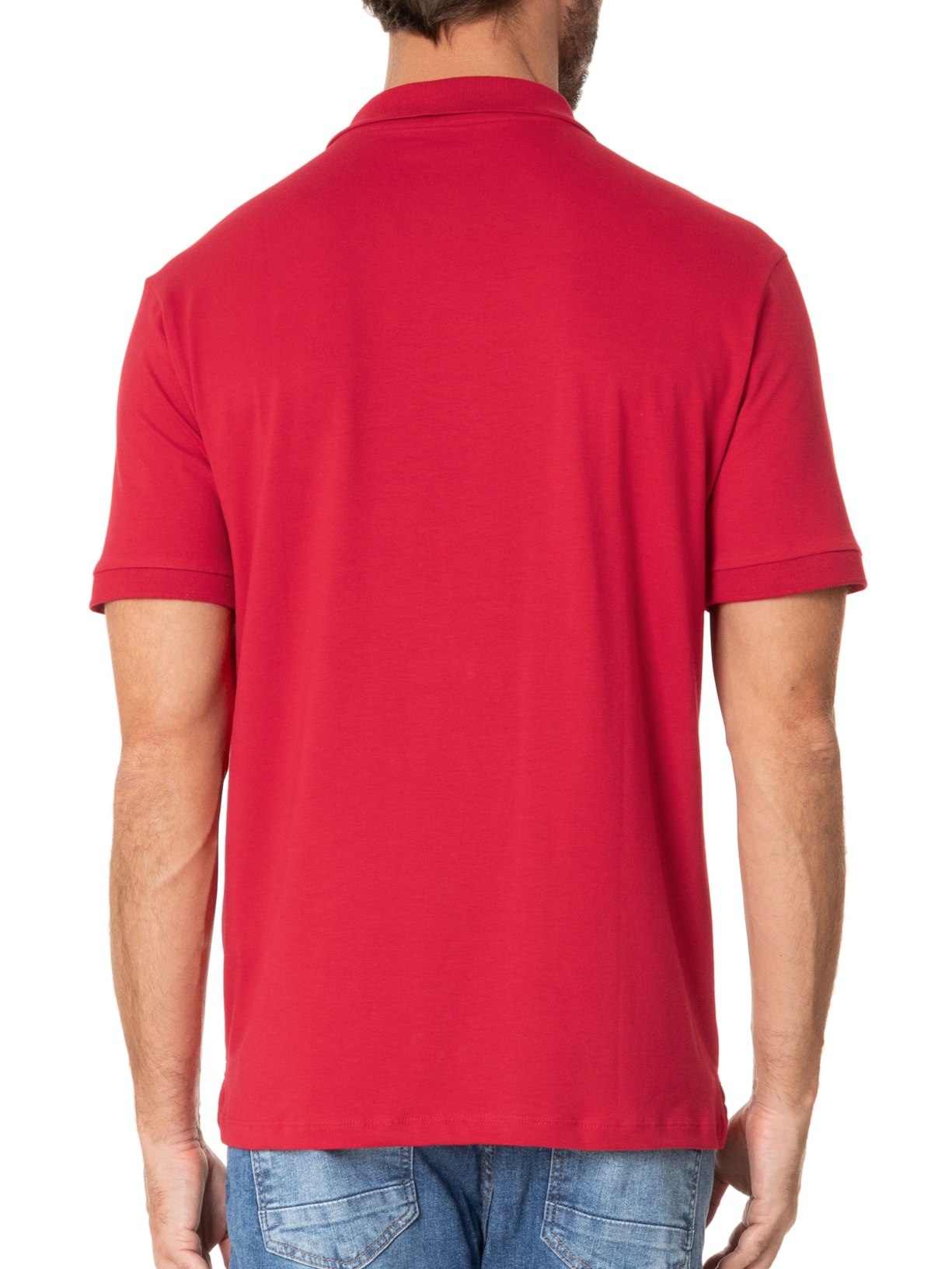 Polo Masculina Meia Malha Pima Vermelho Zapalla