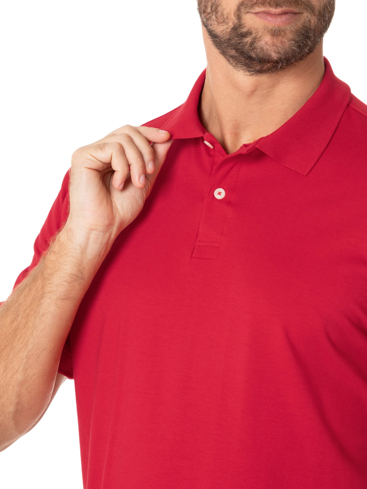 Polo Masculina Meia Malha Pima Vermelho Zapalla
