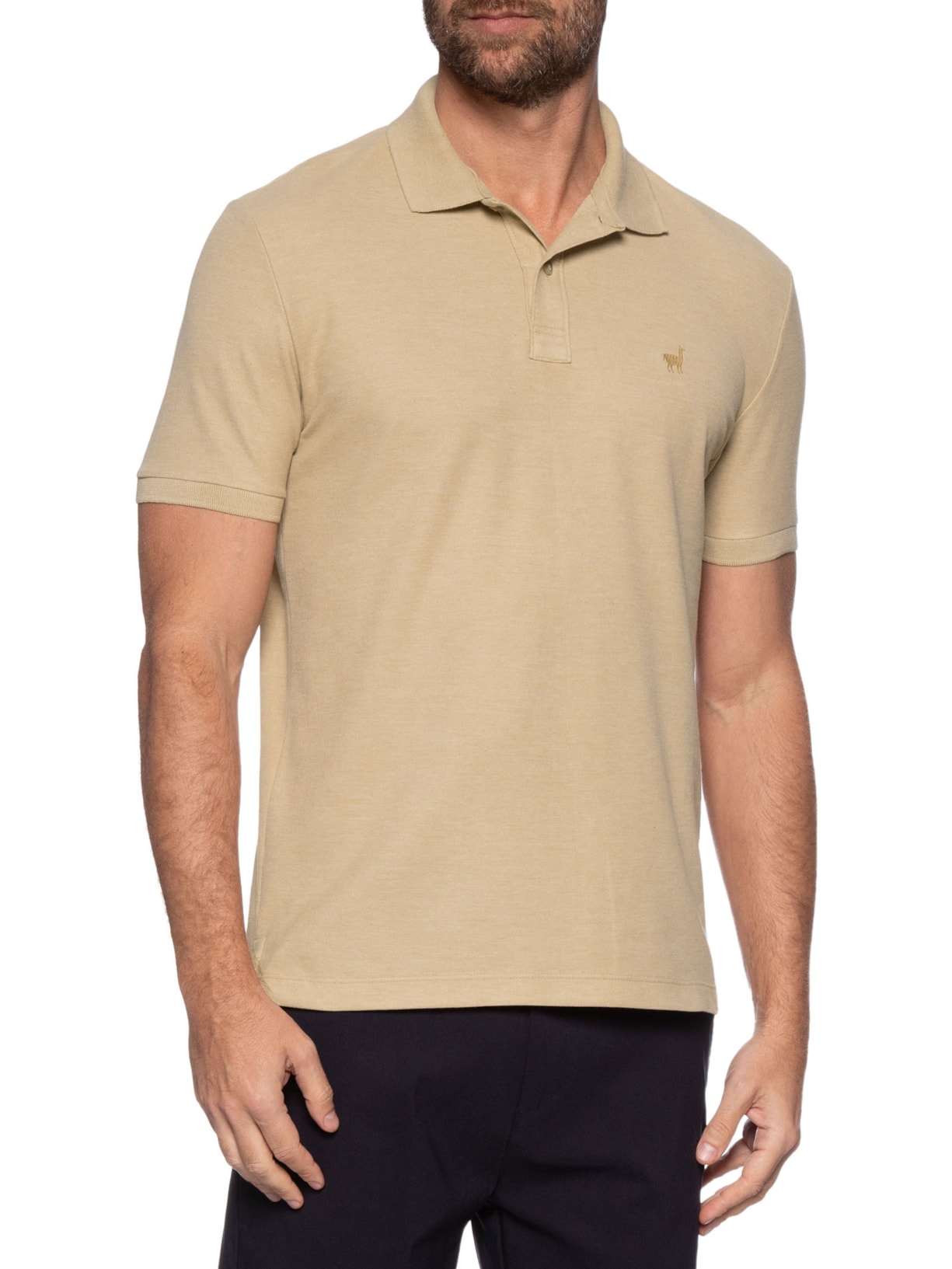 Polo Masculina Mescla Color Bege Zapalla