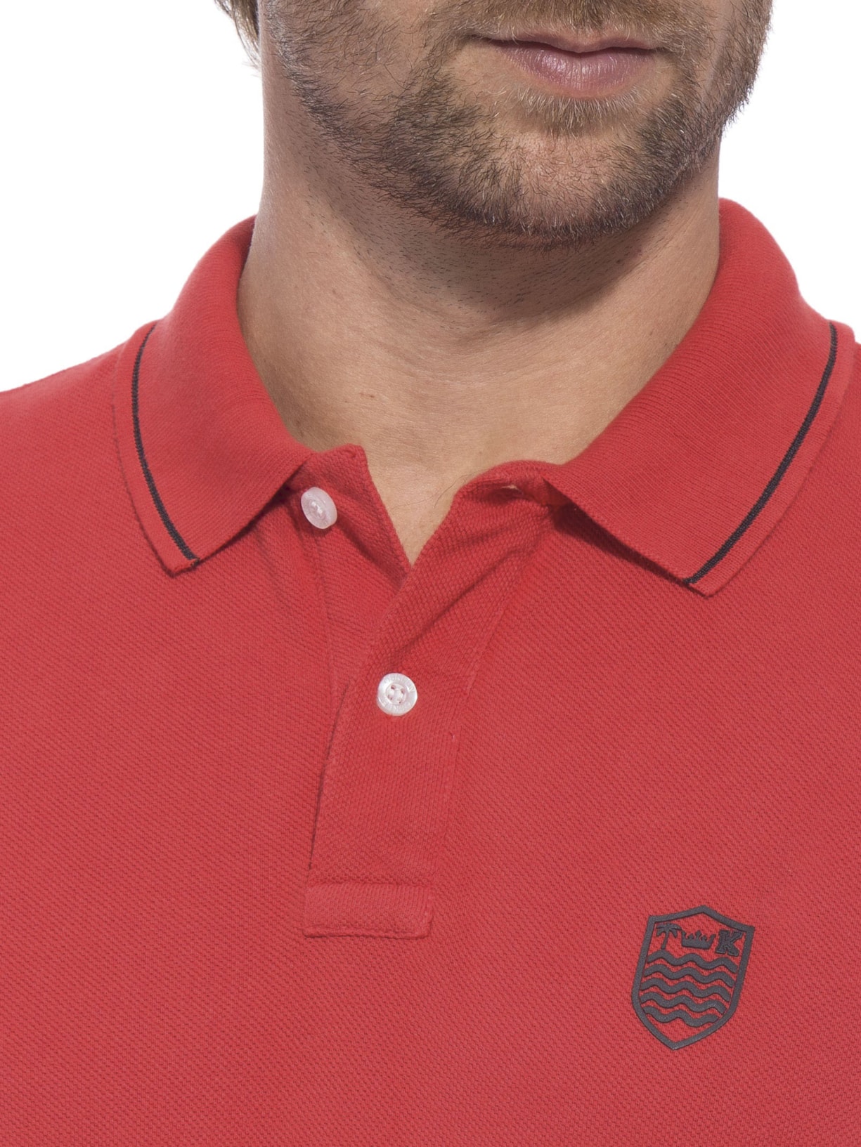 Polo Masculina Mini Brasao Vermelho Osklen