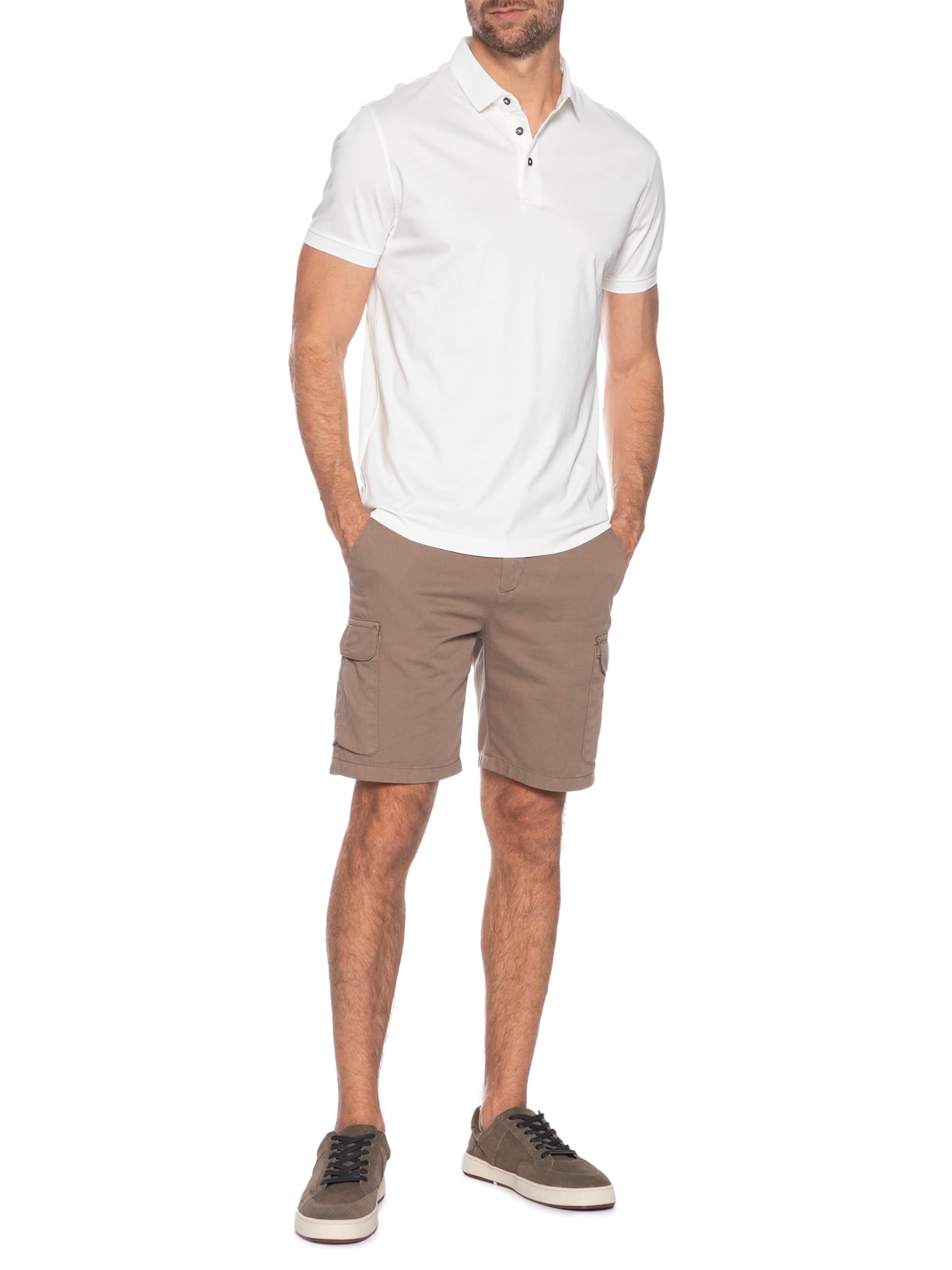 Polo Masculina Modal E Seda Branco Aramis