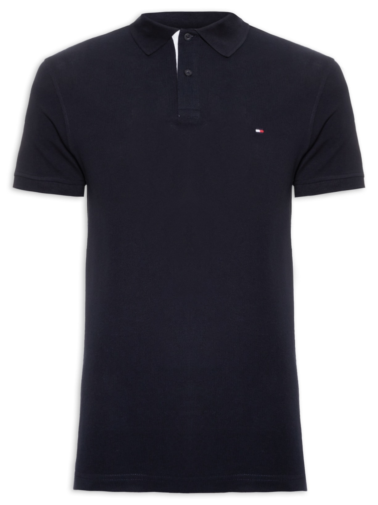 Polo Masculina Monotype Placket Regular Azul Tommy Hilfiger