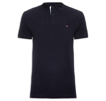 Polo Masculina Monotype Placket Regular - Azul