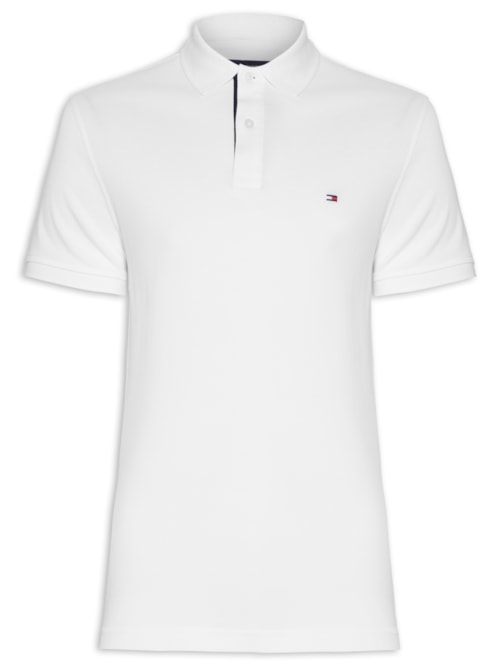 Polo Masculina Monotype Placket Regular - Branco