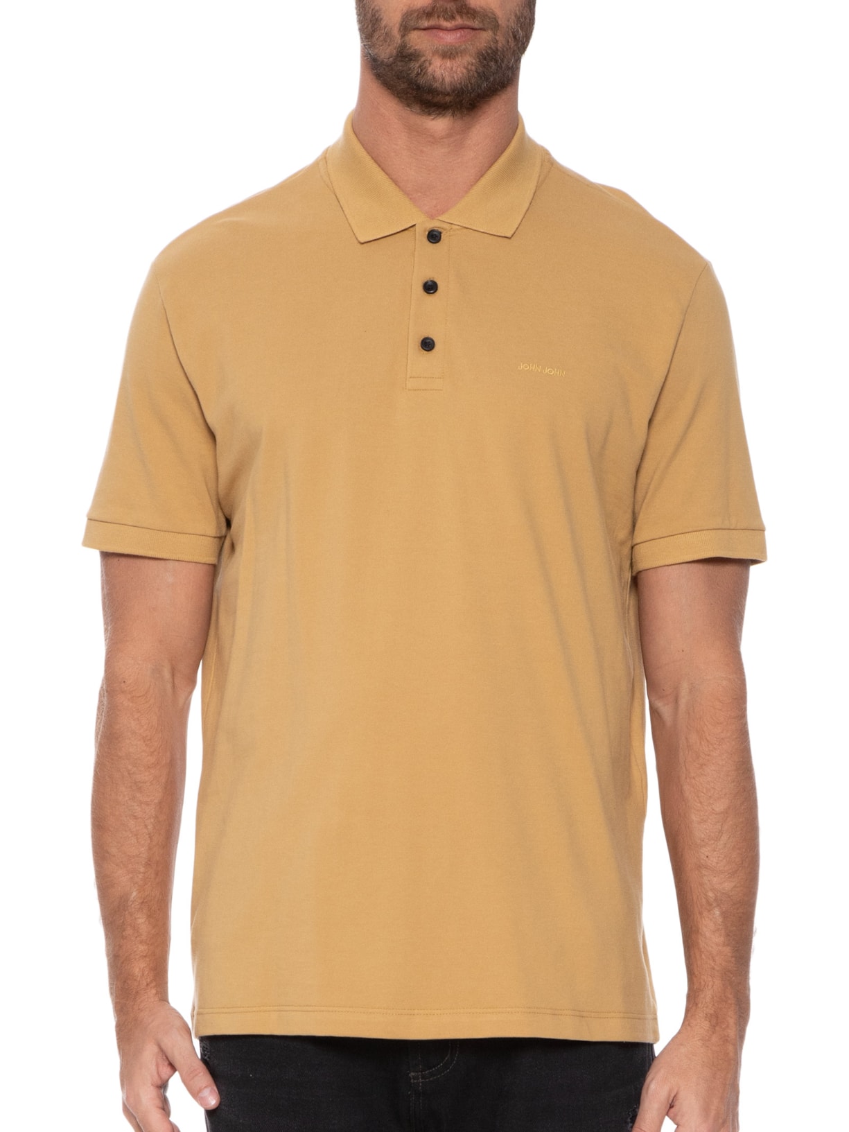 Polo Masculina New Simple Basic Gold Bege John John