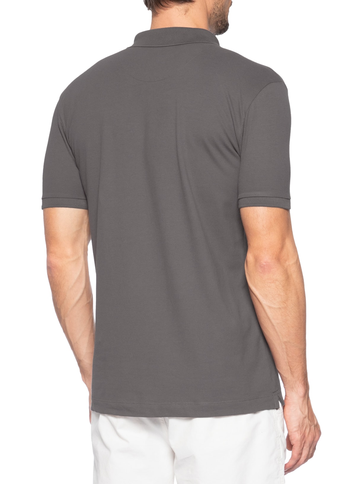 Polo Masculina Nova Iorque Piquet Premium Cinza Pineapple