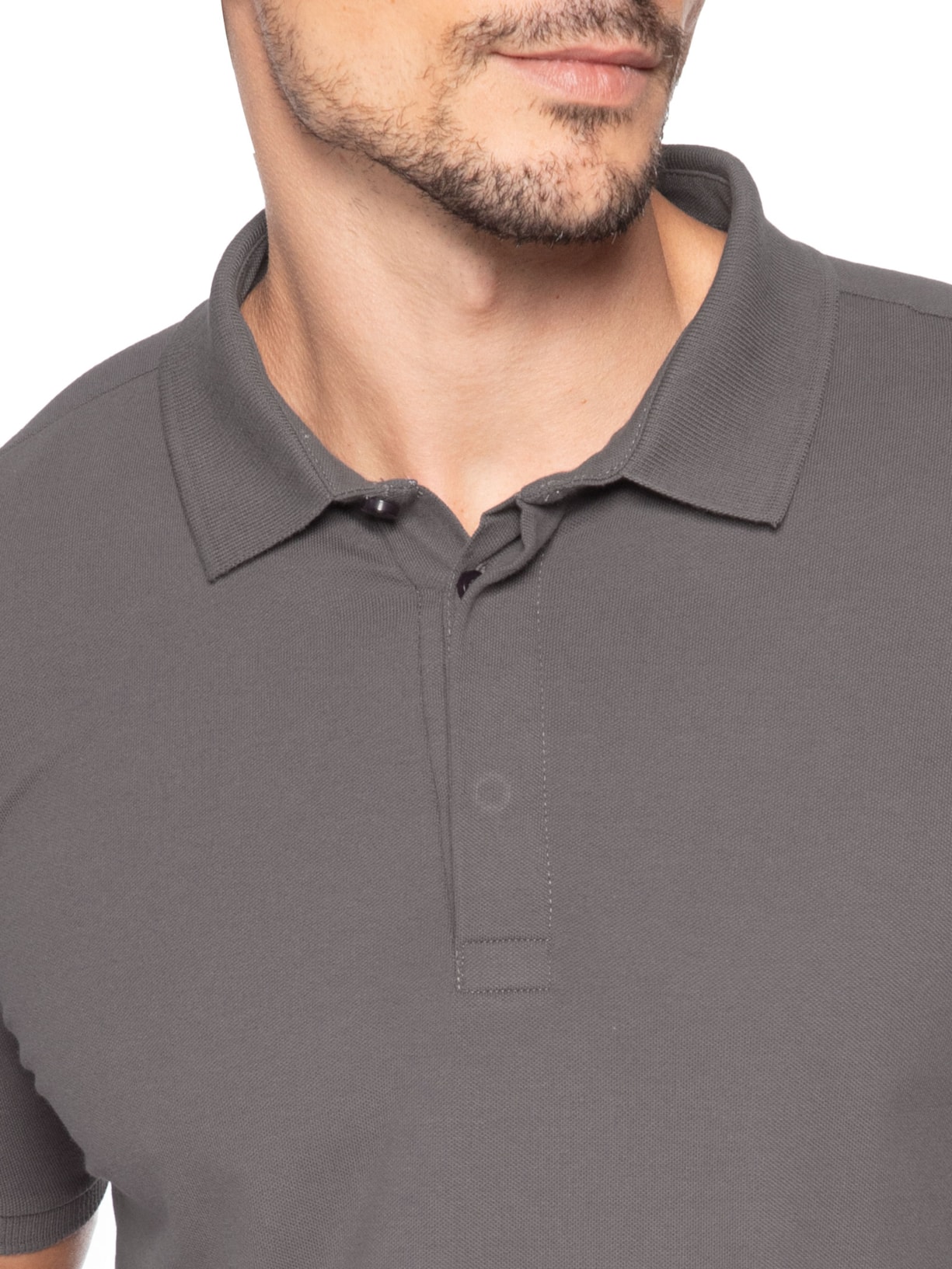 Polo Masculina Nova Iorque Piquet Premium Cinza Pineapple