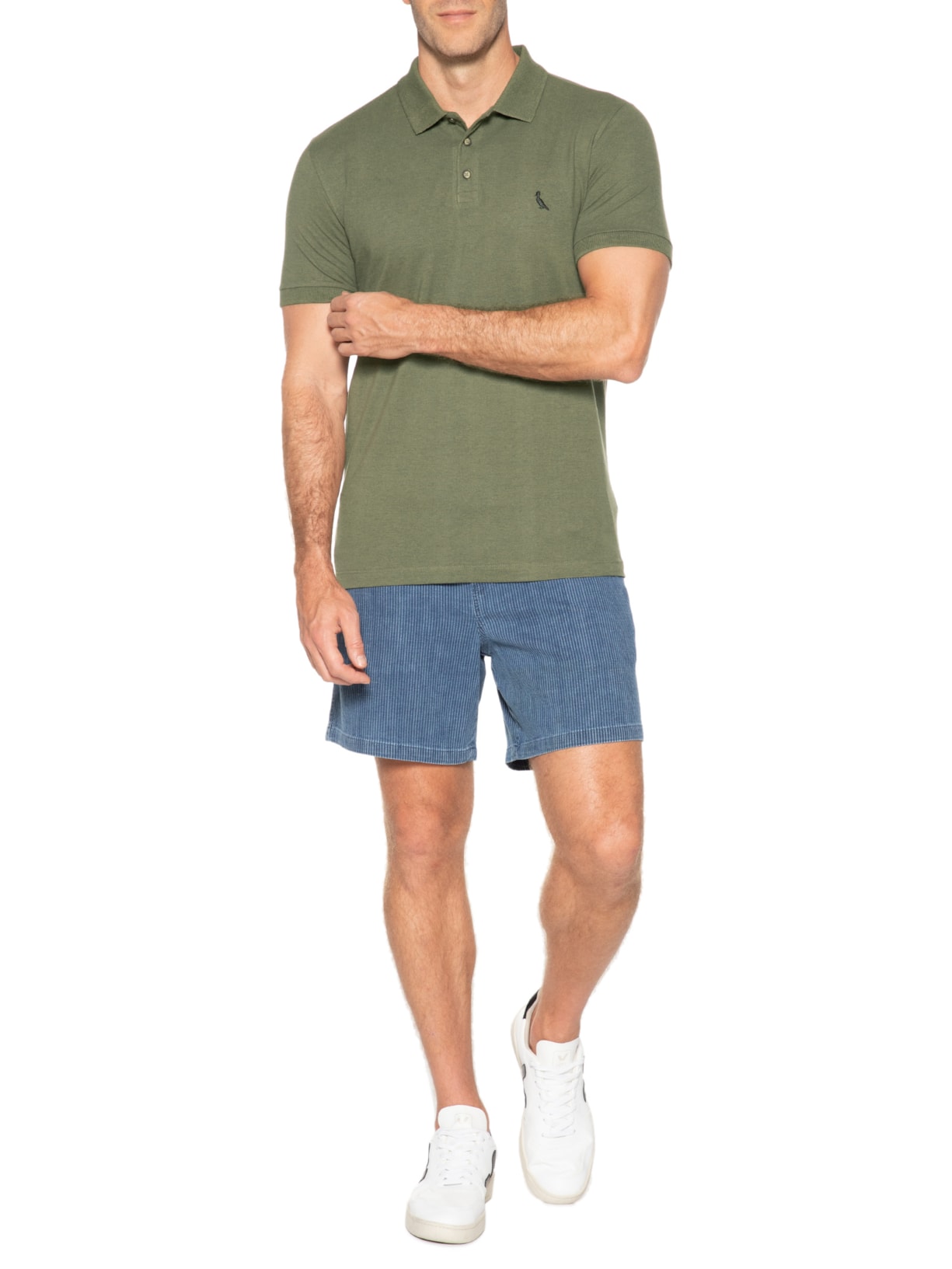 Polo Masculina Novo Mescla Verde Reserva