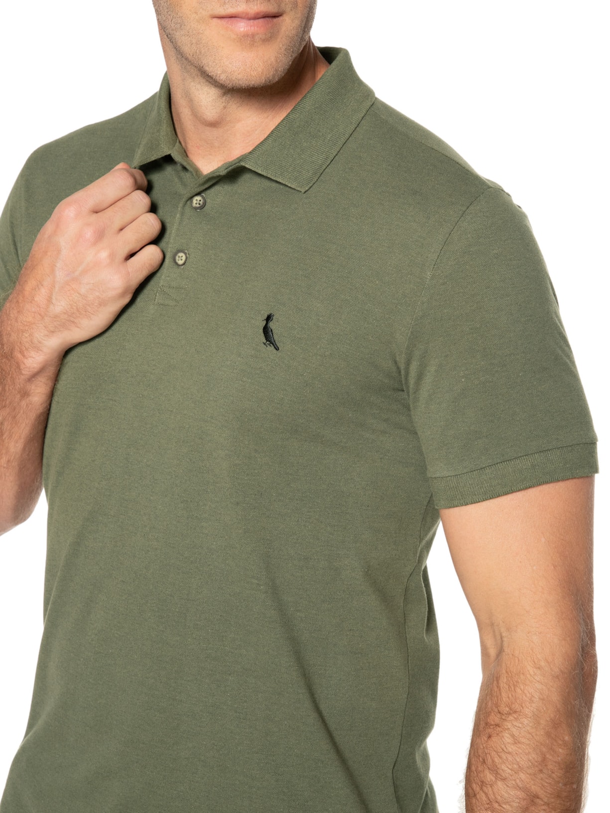 Polo Masculina Novo Mescla Verde Reserva
