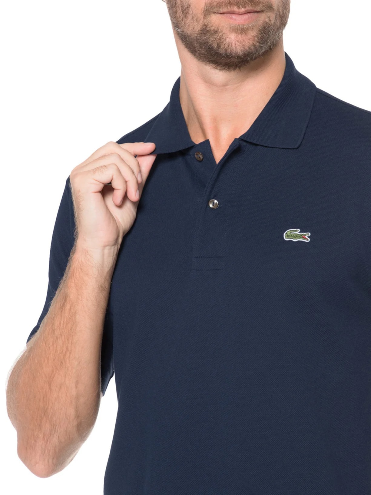 Polo Masculina Original Classic Fit L.12.12 Em Piquet De Algodão Azul Lacoste