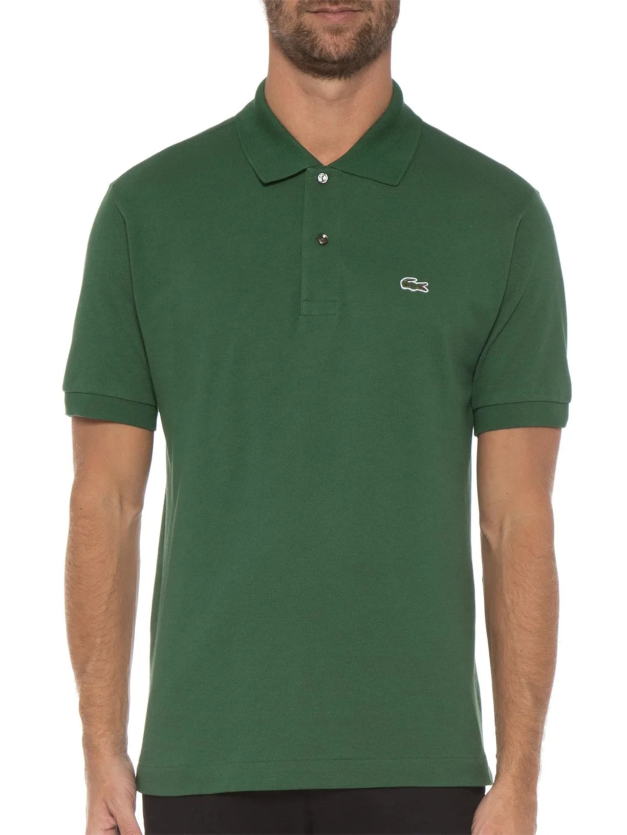 Polo Masculina Original Classic Fit L.12.12 Em Piquet De Algodão Verde Lacoste