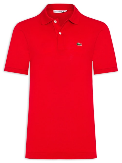 Polo Masculina Original Classic Fit L.12.12 Em Piquet De Algodão - Vermelho