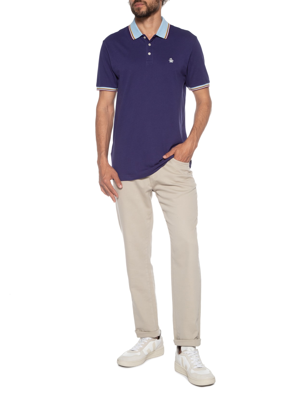 Polo Masculina Original Roxo Original Penguin