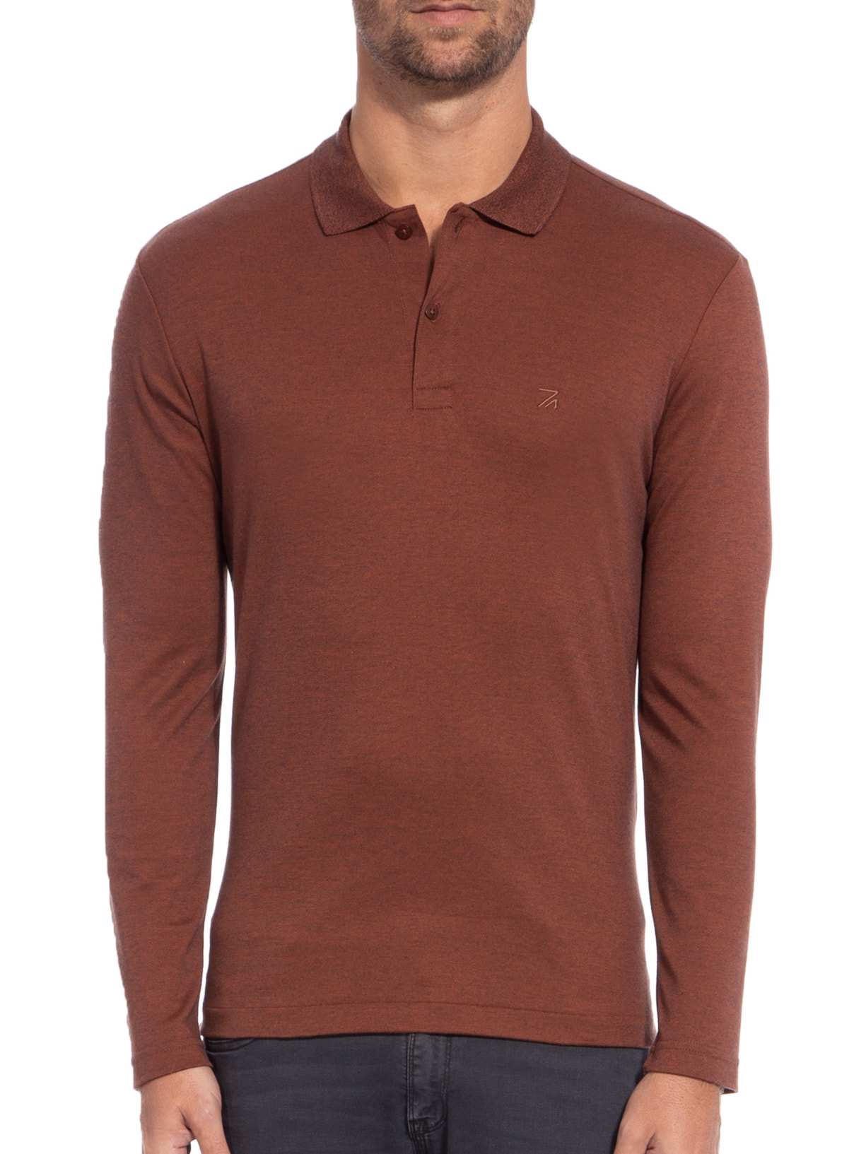 Polo Masculina Oxford Marrom Ricardo Almeida