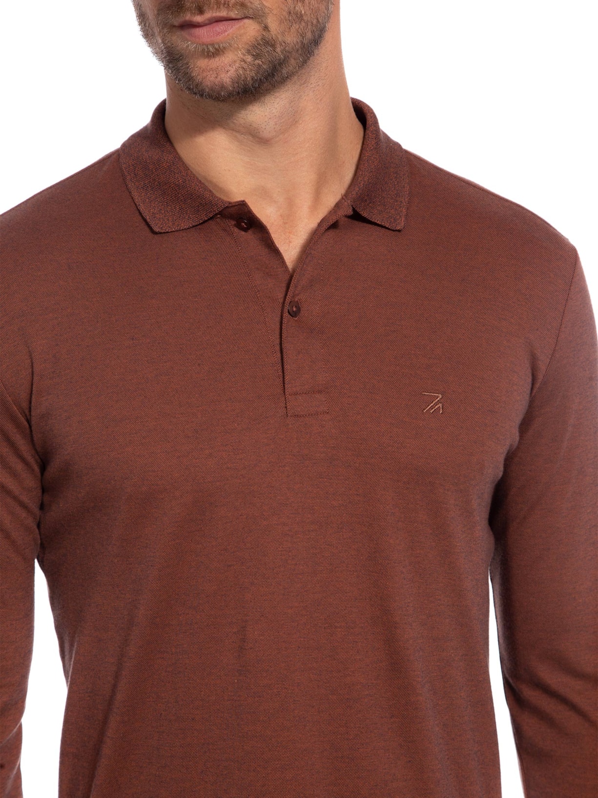 Polo Masculina Oxford Marrom Ricardo Almeida