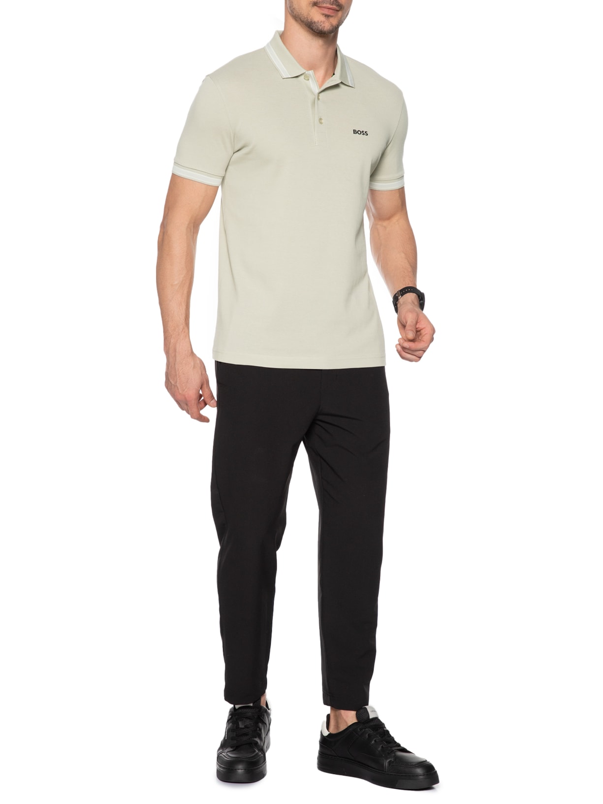 Polo Masculina Paddy Bege Boss