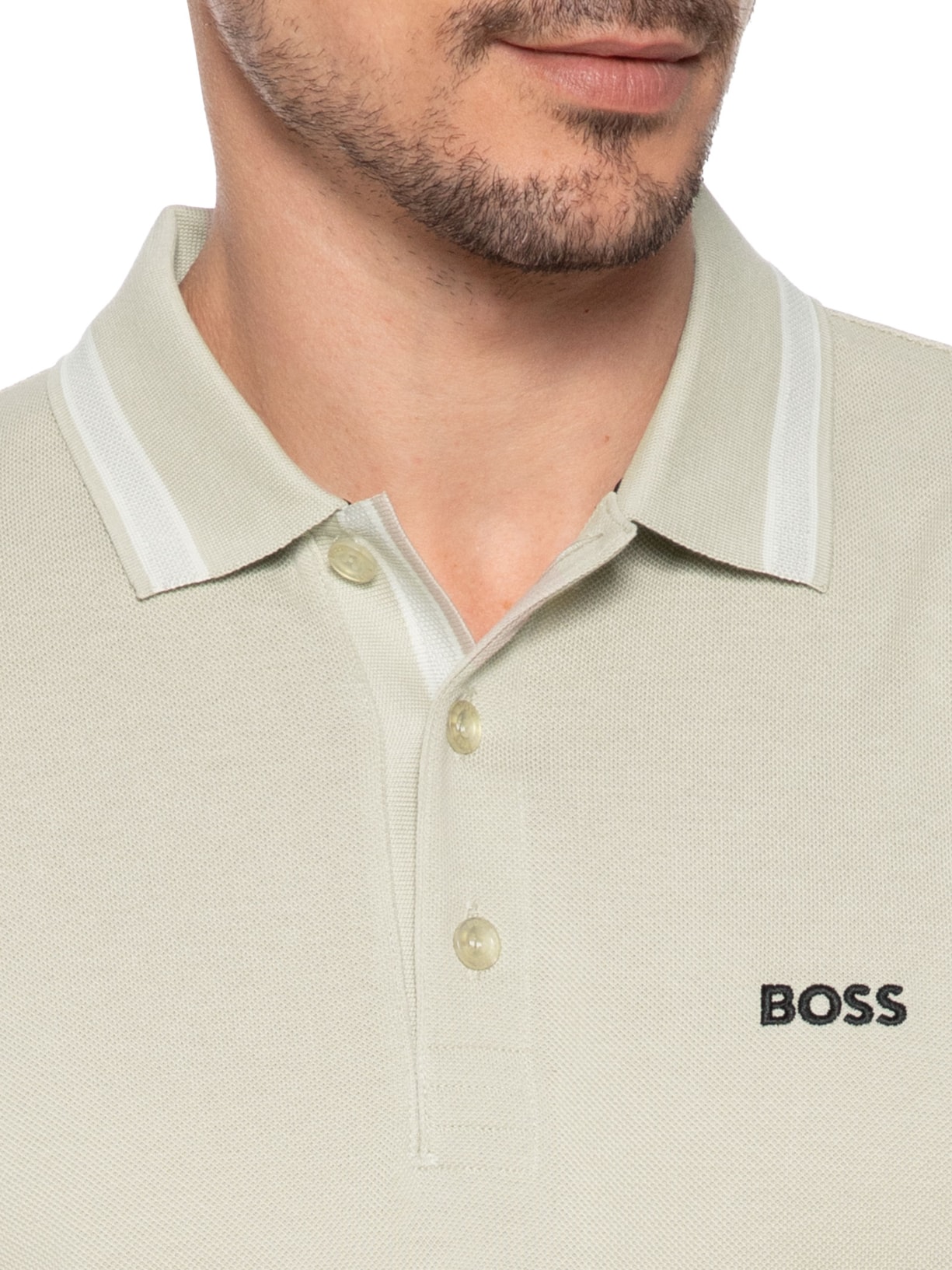 Polo Masculina Paddy Bege Boss