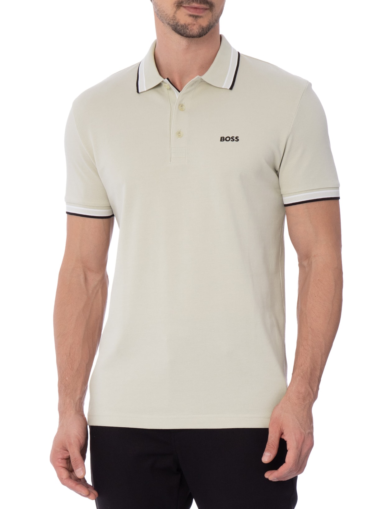 Polo Masculina Paddy Bege Boss