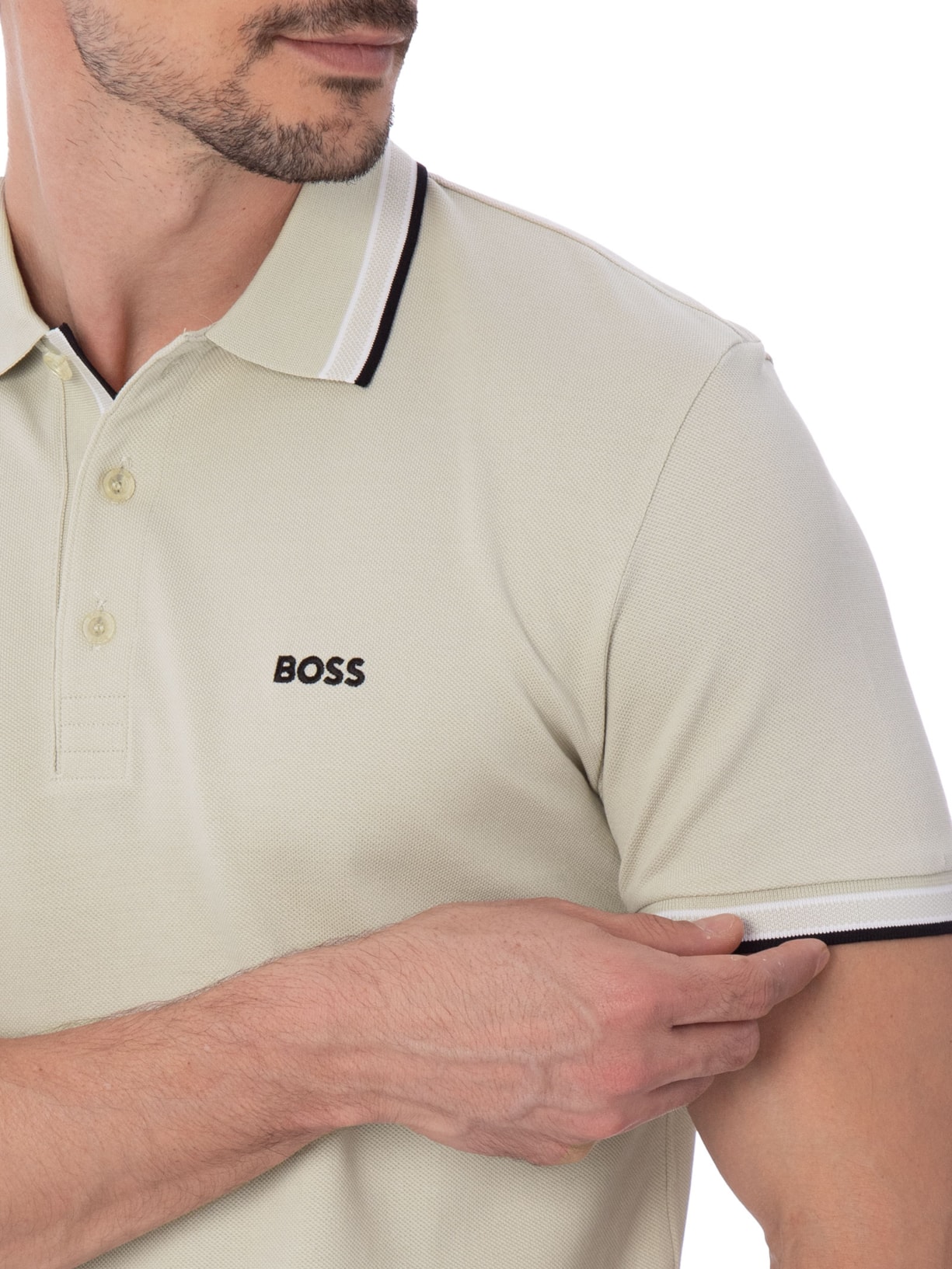 Polo Masculina Paddy Bege Boss