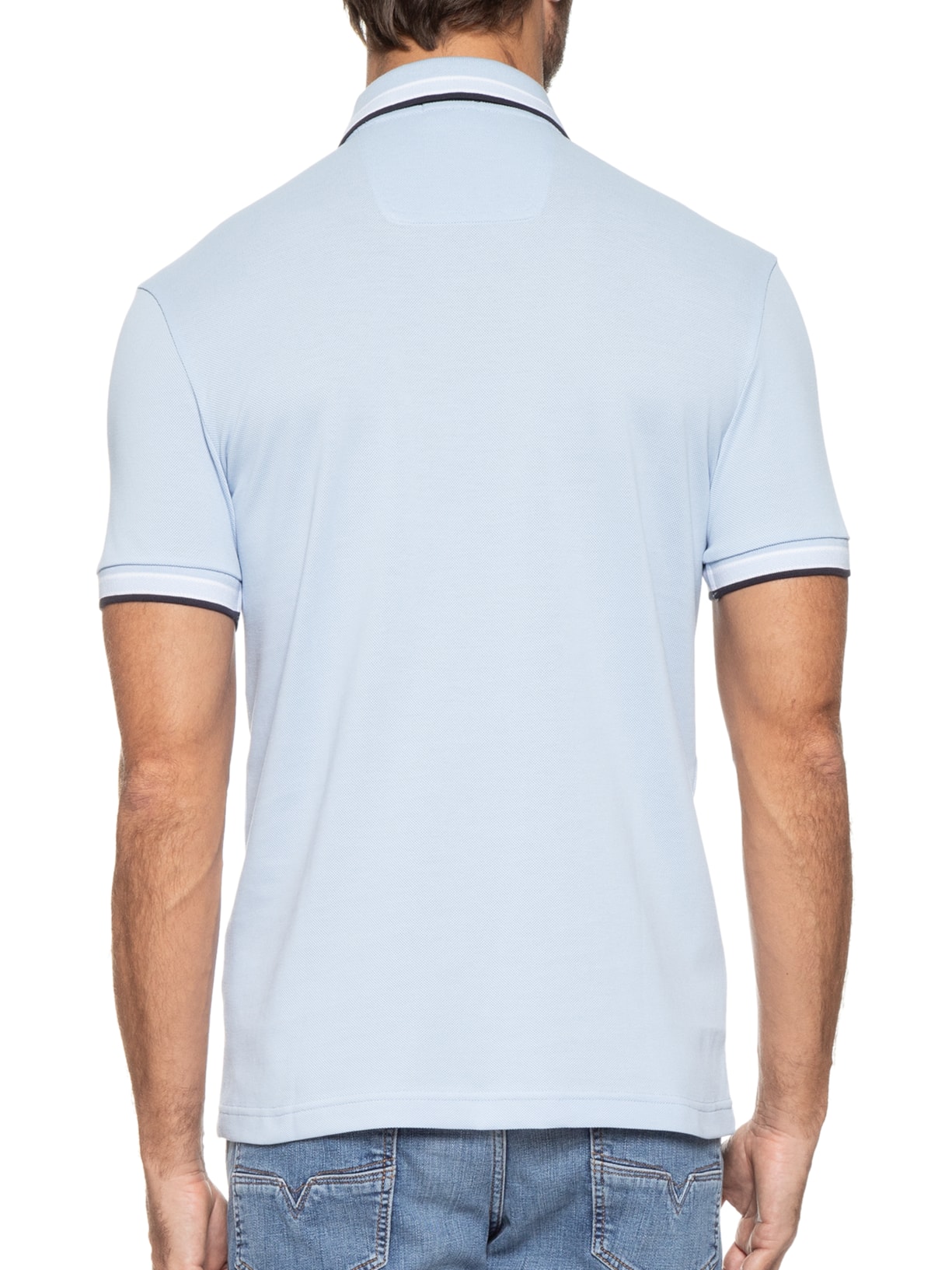 Polo Masculina Paddy Regular Fit  Azul Boss